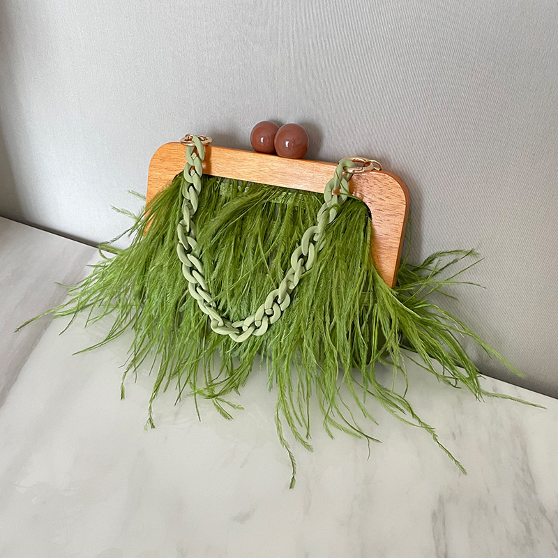 Women'S Bags Holiday - New Luxury Ostrich Feather Evening Clutch