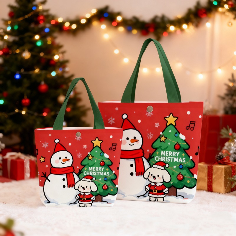 Women'S Bags Holiday - Christmas Tote Gift Bag Snowman Dog