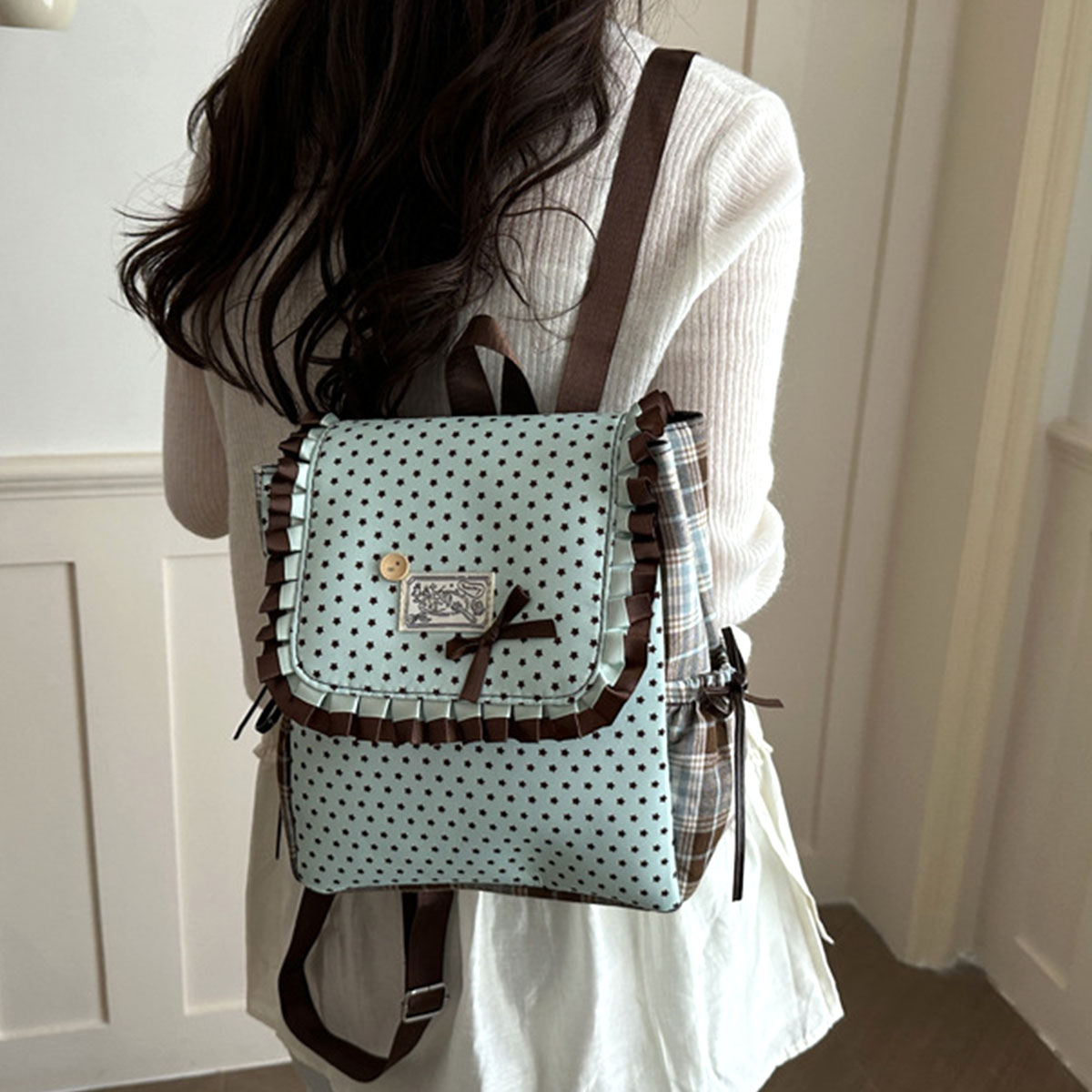 Women'S Xl Bags - Cute Polka Dot Women Backpack Large