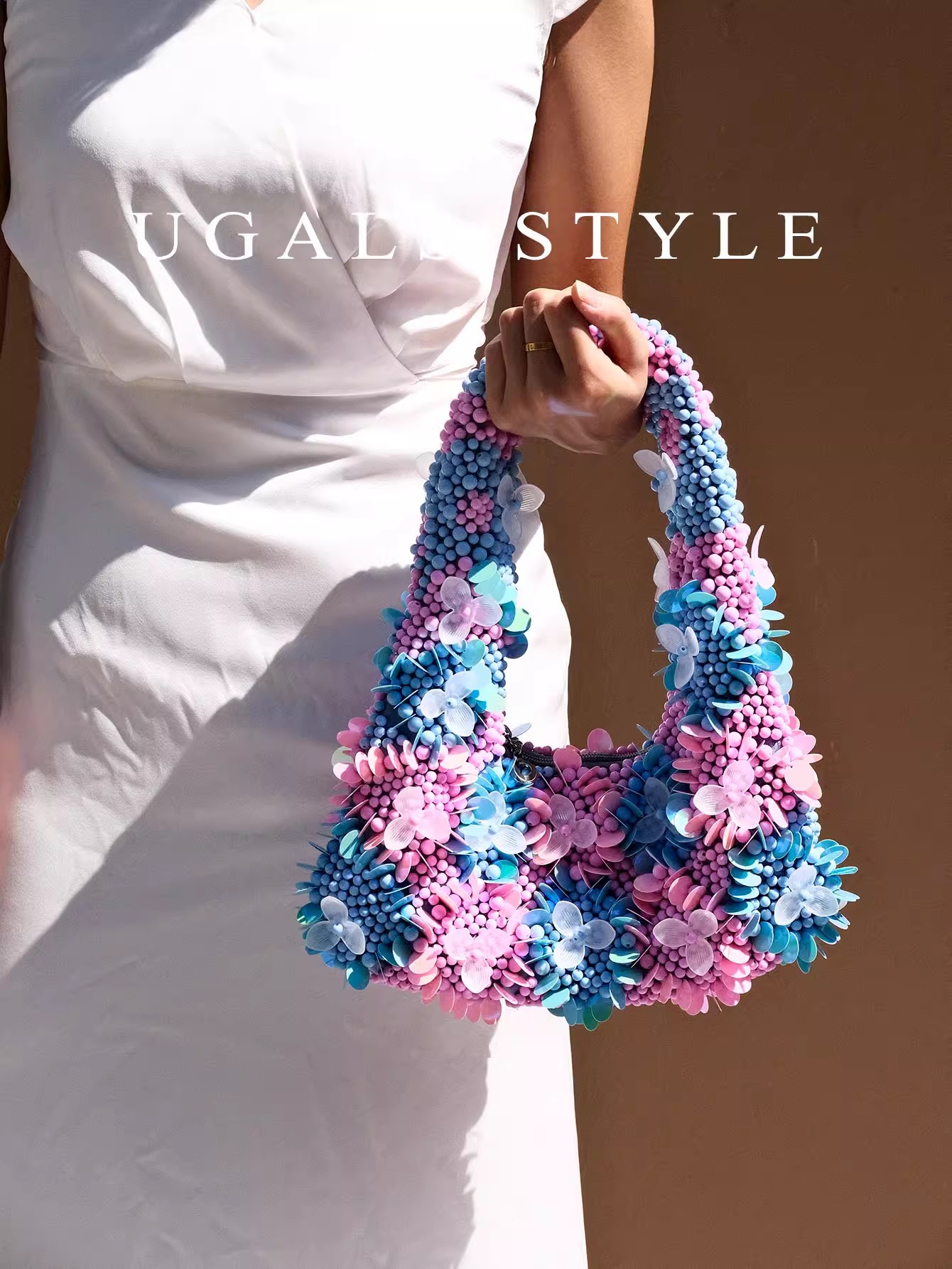 Women'S Bags Holiday - Women Handbag Beads Beaded Handmade Shoulder