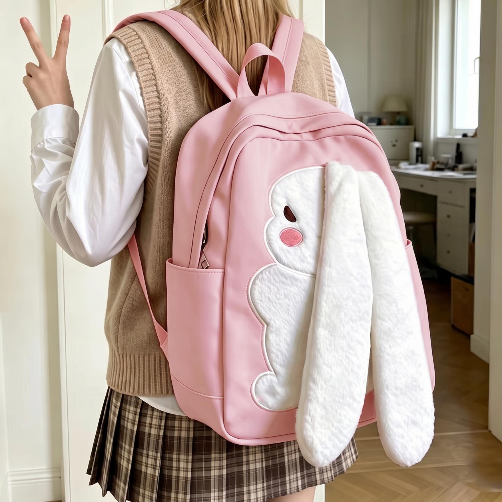 Women'S Best Bags For Travel - Rabbit-patterned backpack, designed with a rabbit