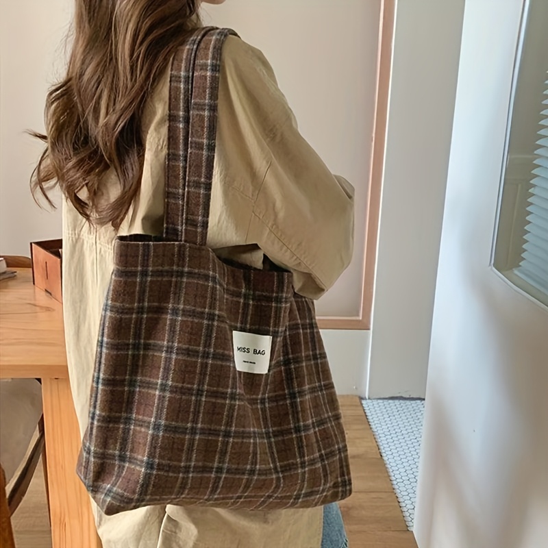 Autumn and Winter Checkered To - Shopper Tote Canvas review and price