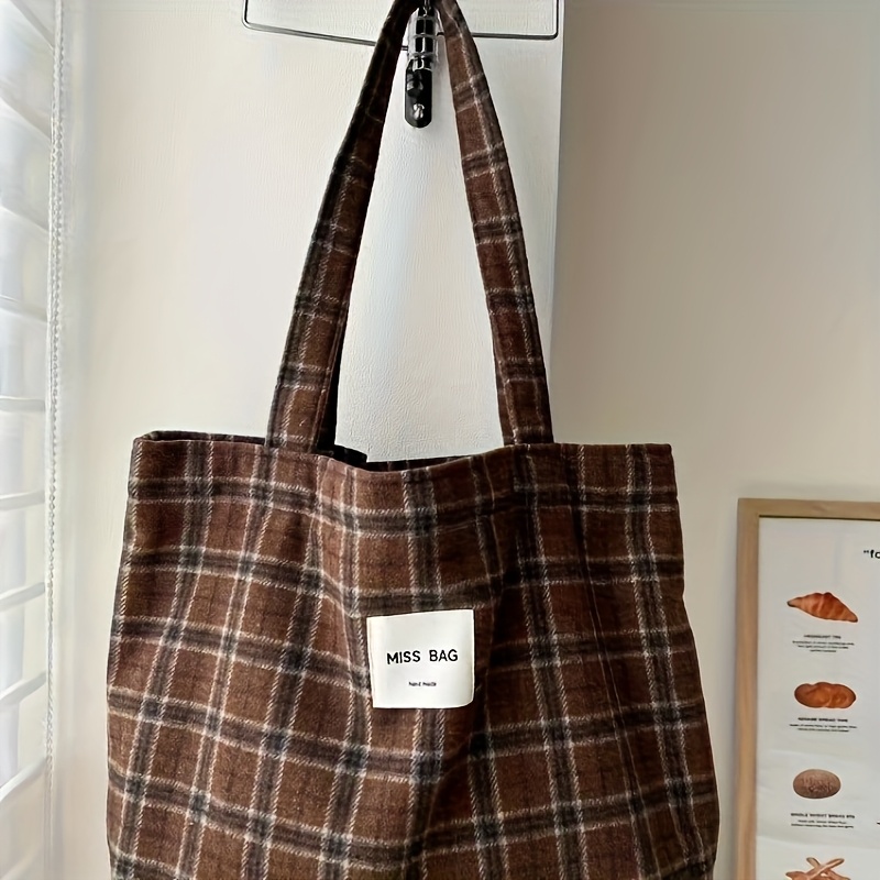 Autumn and Winter Checkered To - Shopper Tote Canvas review and price