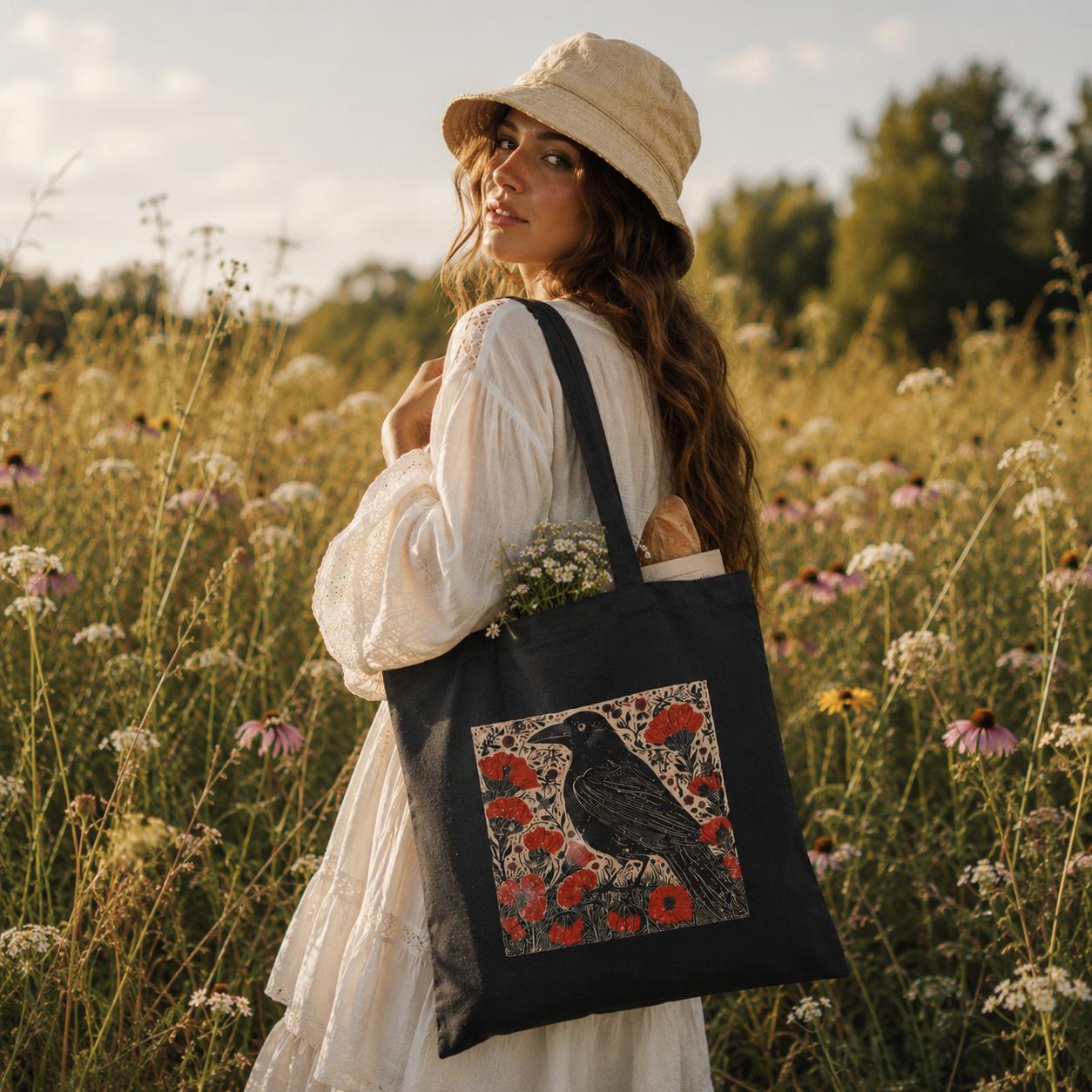 Whimsigoth Crow Canvas Tote Li - Women Bags Edgars review and price