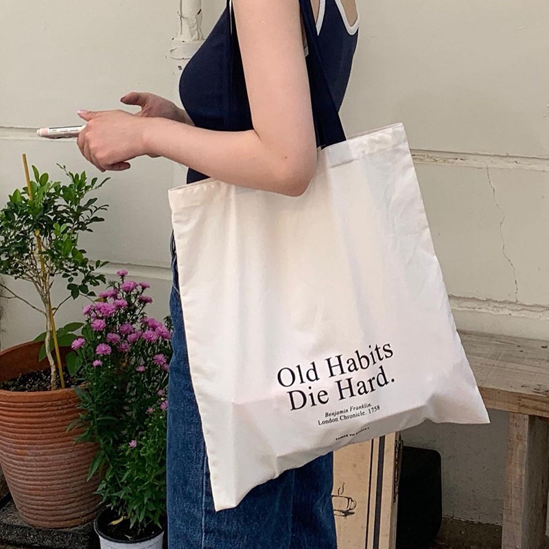 Simple Letter Large-capacity S - Shopper Tote Canvas review and price