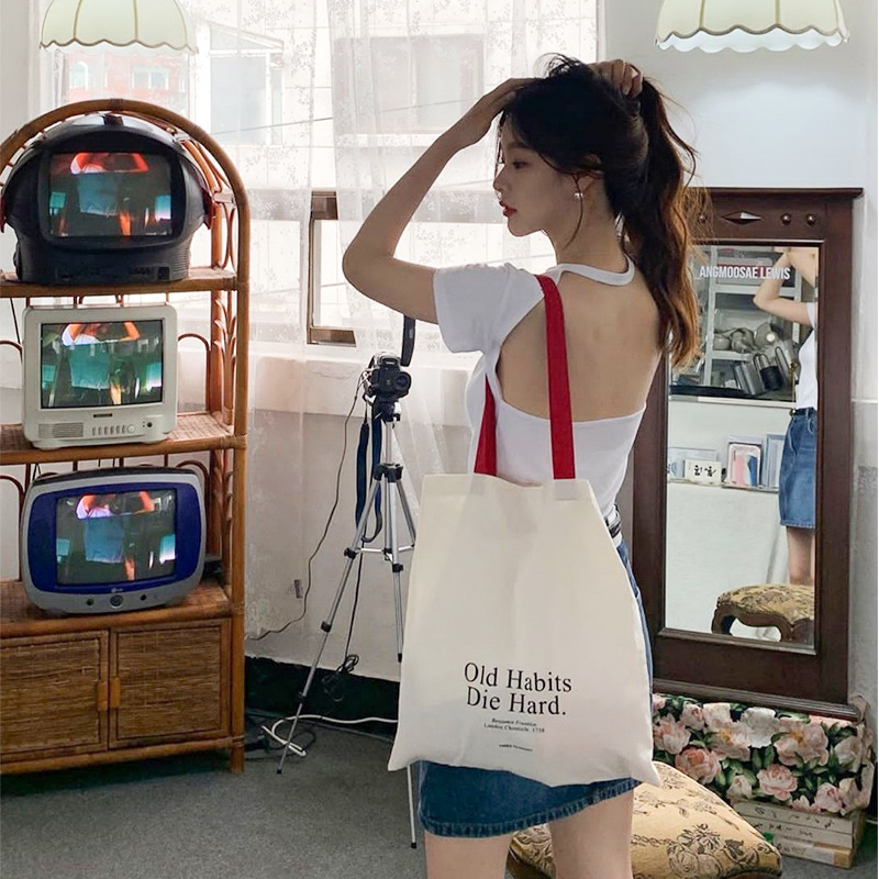Simple Letter Large-capacity S - Shopper Tote Canvas review and price