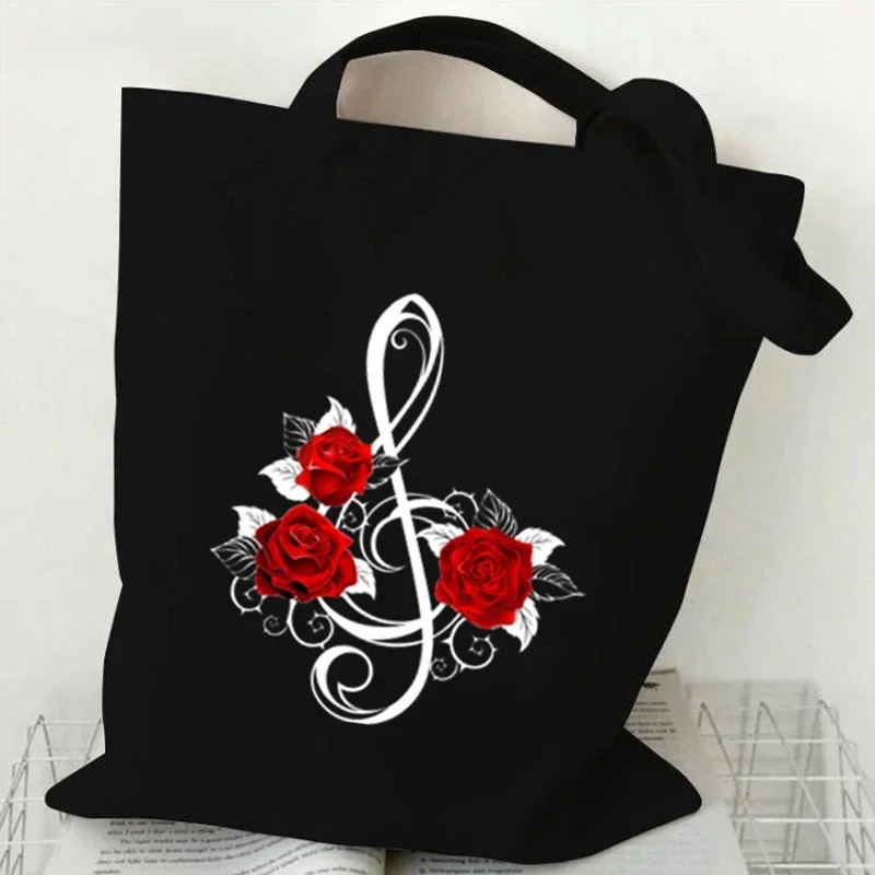 Music Note Heartbeat Printed C - Shopper Tote Canvas review and price