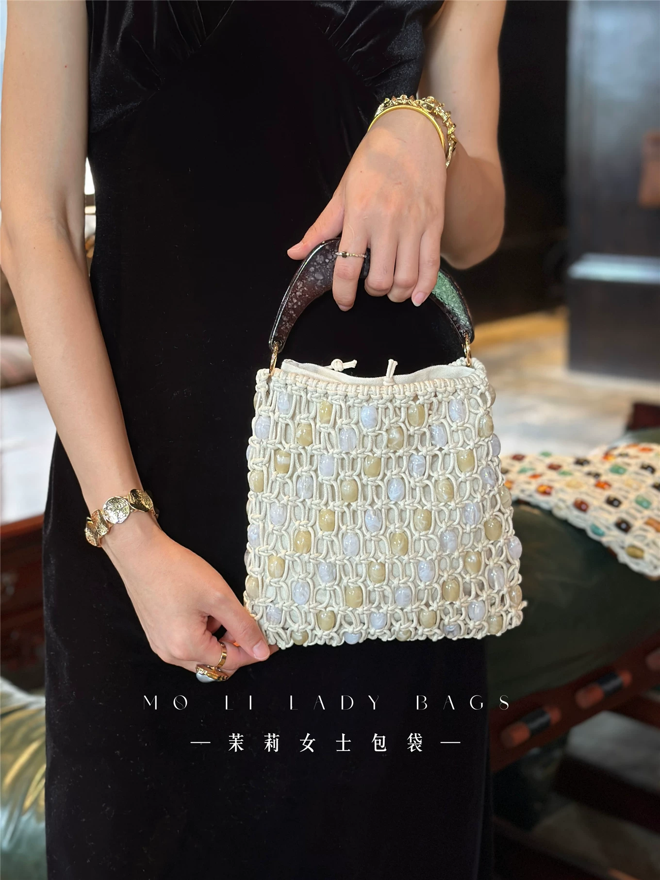 Fashion Beads Beaded Woven Han - Women'S Bags Holiday review and price